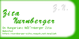 zita nurnberger business card